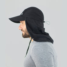 Cargar imagen en el visor de la galería, Model Back: Uv Line Chapeau Legionnaire Neck Cap Africa 2021 Masc Black Upf50+
