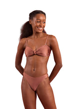 Cargar imagen en el visor de la galería, Model Front: Rio De Sol Ensemble Set Shimmer-Copper Bandeau-Joy Nice-Fio
