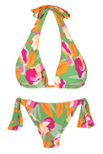 Cargar imagen en el visor de la galería, Product Front: Rio De Sol Ensemble Set Green-Bloom Halter-Double Italy
