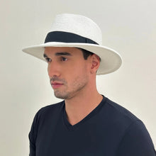 Cargar imagen en el visor de la galería, Image 06: Uv Line Chapeau Panama Hat Shanghai Imp Uni White Black Upf50+
