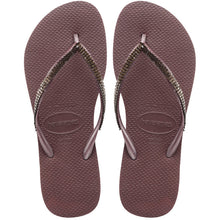Cargar imagen en el visor de la galería, Product Front: Havaianas Tongs Slim Metal Mesh Grape Wine
