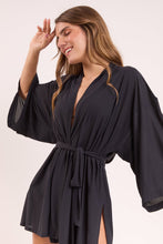 Cargar imagen en el visor de la galería, Image 05: Rio De Sol Robe De Plage Black Kimono
