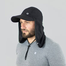 Cargar imagen en el visor de la galería, Model Front: Uv Line Chapeau Legionnaire Neck Cap Africa 2021 Masc Black Upf50+
