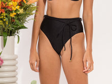 Cargar imagen en el visor de la galería, Image 11: Rio De Sol Bas Bottom Shimmer-Black Belted-High-Waist
