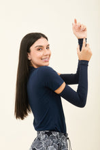 Cargar imagen en el visor de la galería, Gallery: Uv Line Gants Sun-Protection Sleeve Navy Upf50+
