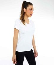 Cargar imagen en el visor de la galería, Image 02: Alto Giro Fitness Haut T-Shirt Skin Fit Recortes Com Refletivos Branco Optico
