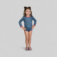 Cargar imagen en el visor de la galería, Model Front: Uv Line Maillot De Bain Bébé Macaquinho Baby Listras Upf50+

