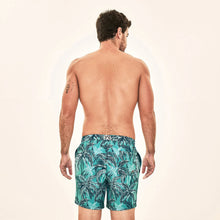 Cargar imagen en el visor de la galería, Model Back: Uv Line Short De Bain Short Acqua Coqueiros Turquesa Upf50+
