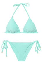 Cargar imagen en el visor de la galería, Product Front: Rio De Sol Ensemble Set Malibu-Menta Tri-Inv Cheeky-Tie
