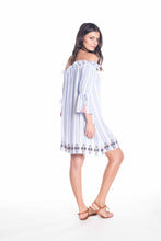 Cargar imagen en el visor de la galería, Model Back: Saha Vêtement De Plage Viento Blue Stripes
