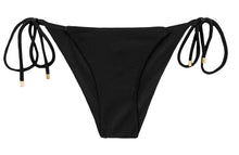 Cargar imagen en el visor de la galería, Product Front: Rio De Sol Bas Bottom Shimmer-Black Cheeky-Tie
