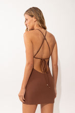 Cargar imagen en el visor de la galería, Model Back: Rio De Sol Mini Dress Sand-Cappuccino Talia Dress
