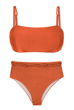 Cargar imagen en el visor de la galería, Product Front: Rio De Sol Ensemble Set Paprica Bandeau-Reto Hotpants
