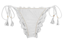 Cargar imagen en el visor de la galería, Product Front: Rio De Sol Bas Bottom Shimmer-White Frufru
