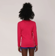 Cargar imagen en el visor de la galería, Model Back: Uv Line T-Shirt Longsleeve Uvpro Kids Pink Upf50+
