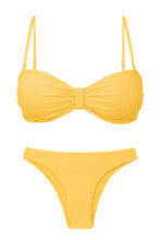 Cargar imagen en el visor de la galería, Product Front: Rio De Sol Ensemble Set Malibu-Yellow Bandeau-Duo Essential
