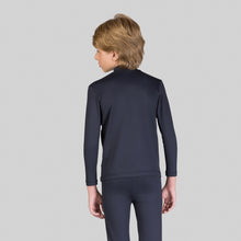 Cargar imagen en el visor de la galería, Model Back: Uv Line T-Shirt Rash Guard Kids High-Neck Black Upf50+
