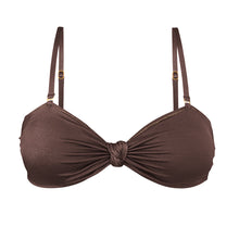 Cargar imagen en el visor de la galería, Product Front: Rio De Sol Haut Top Shimmer-Coffee Bandeau-Joy
