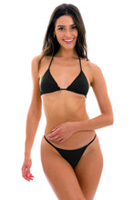 Cargar imagen en el visor de la galería, Model Front: Rio De Sol Bas Bottom Preto Cheeky-Fixa
