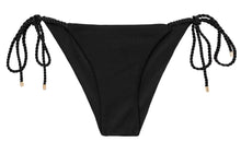 Cargar imagen en el visor de la galería, Product Front: Rio De Sol Bas Bottom Shimmer-Black Cheeky-Rope
