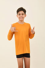 Cargar imagen en el visor de la galería, Gallery: Uv Line T-Shirt Longsleeve Uvpro Kids Orange Upf50+

