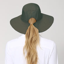 Cargar imagen en el visor de la galería, Model Back: Uv Line Chapeau Souple/Capeline Hat San Diego Fem Black Green Upf50+
