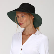 Cargar imagen en el visor de la galería, Image 02: Uv Line Chapeau Souple/Capeline Hat San Diego Fem Black Green Upf50+
