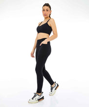 Cargar imagen en el visor de la galería, Image 06: Alto Giro Fitness Bas Legging Unique Recortes Preto
