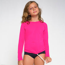 Cargar imagen en el visor de la galería, Gallery: Uv Line T-Shirt Longsleeve Uvpro Kids Pink Upf50+

