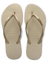 Cargar imagen en el visor de la galería, Product Front: Havaianas Tongs Slim Sand Grey/Light Golden
