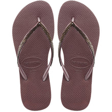 Cargar imagen en el visor de la galería, Product Front: Havaianas Tongs Slim Metal Mesh Grape Wine
