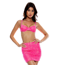 Cargar imagen en el visor de la galería, Gallery: Luli Fama Jupe De Page Sequins Mini Skirt Pink
