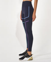 Cargar imagen en el visor de la galería, Image 02: Alto Giro Fitness Bas Legging Hyper Linhas Fusionadas Preto
