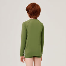 Cargar imagen en el visor de la galería, Model Back: Uv Line T-Shirt Longsleeve Uvrpo Inf Verde Militar Upf50+
