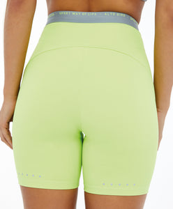 Model Back: Alto Giro Fitness Bas Bermuda Hyper Elastico Costas Verde Sharp