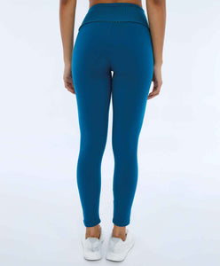 Image 02: Alto Giro Fitness Bas Legging Supplex Com Laser No Cos Verde Deep