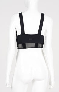 Model Back: Alto Giro Fitness Haut Top Light Transparencia Preto