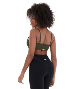 Model Back: Alto Giro Fitness Haut Top Sem Costura Essential Verde Kalamata