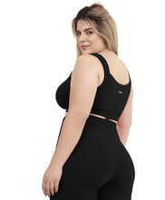 Cargar imagen en el visor de la galería, Model Back: Alto Giro Fitness Haut Top Supplex Alcas Plus Preto
