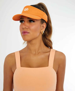 Image 02: Alto Giro Fitness Haut Top Verticale Detalhe Tiras Laranja Gym