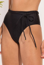 Cargar imagen en el visor de la galería, Bottom Shimmer-Black Belted-High-Waist
