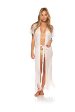 Cargar imagen en el visor de la galería, Fringe Long Caftan Off White
