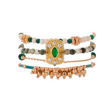 Cargar imagen en el visor de la galería, Product Front: Hipanema Bracelet Cuff Karmelia Green Hipenema
