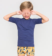 Cargar imagen en el visor de la galería, Kids FPU50+ Uvpro Short Sleeve T-Shirt Navy Blue Uv

