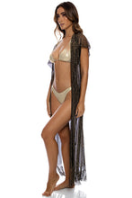 Cargar imagen en el visor de la galería, Image 06: Luli Fama Vêtement De Plage Long Caftan Siren Dream Black Gold
