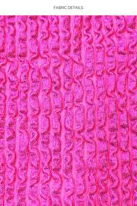 Image 05: Luli Fama Haut Top Wavy Ruched Bella Metallic Hot Pink