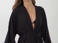 Cargar y reproducir el video en el visor de la galería, Video: Rio De Sol Vêtement De Plage Black Kimono

