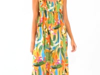 Cargar y reproducir el video en el visor de la galería, Tropical Long Dress Chiara

