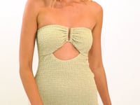Cargar y reproducir el video en el visor de la galería, Video: Rio De Sol Mini Dress Brisa-Pistache Sara Dress
