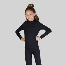 Cargar imagen en el visor de la galería, Rash Guard Kids High-Neck Black UPF50+
